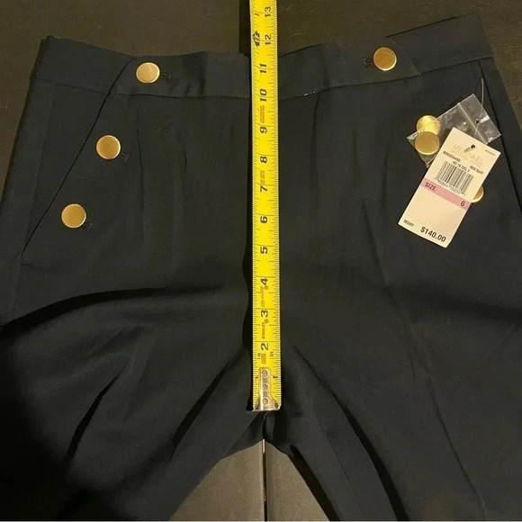 Michael Michael Kors New Navy NWT Nautical Buttons Dress Pants Wide Leg Flare 6 - Picture 9 of 10